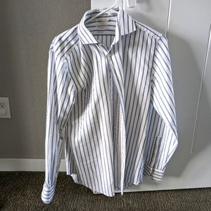 Suitsupply White Striped Egyptian Cotton Dress Shirt